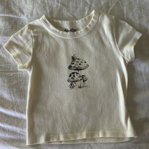 Brandy Melville Mushroom Baby Tee